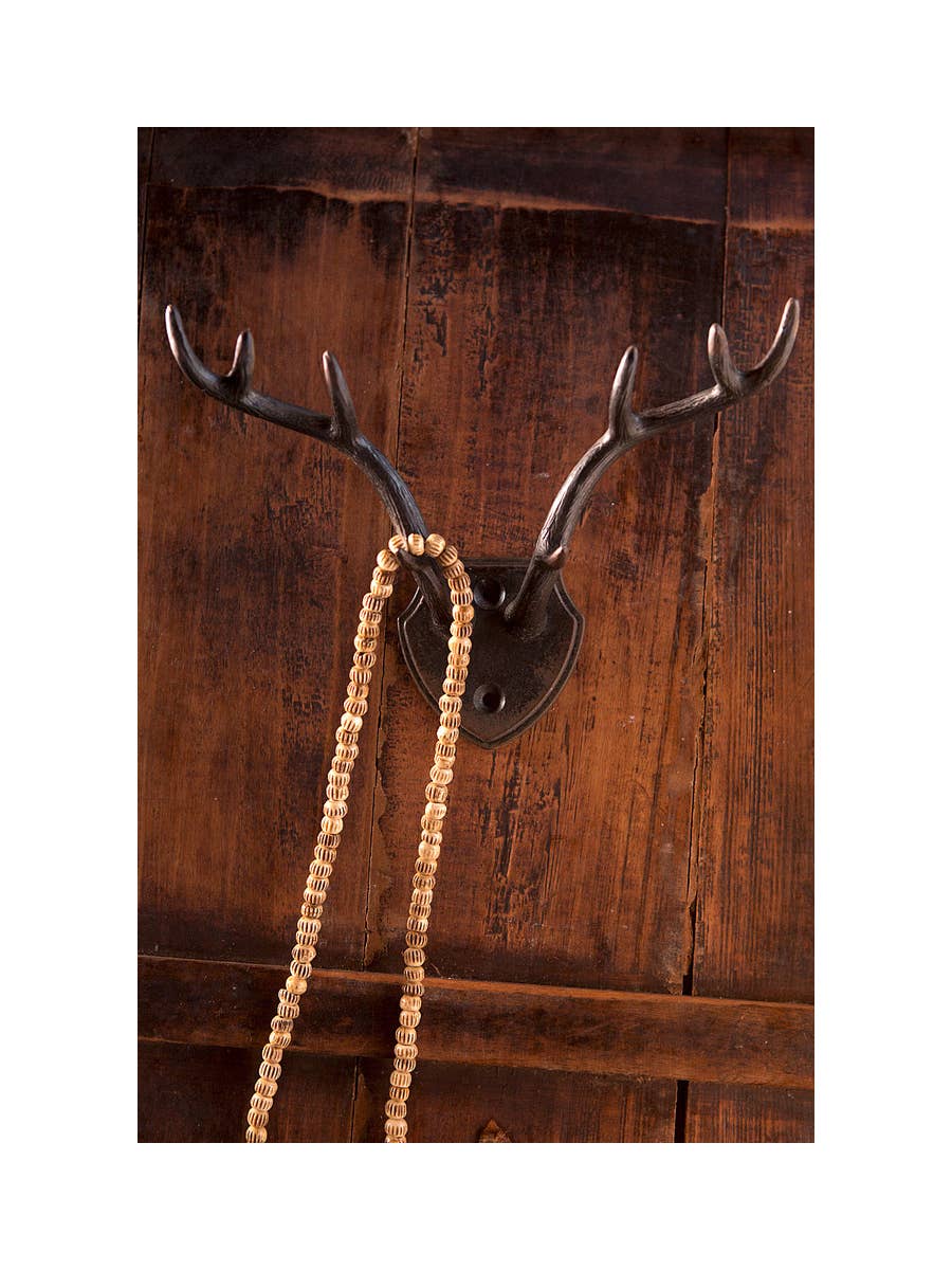 Pewter Antler Hook in Dark Metal