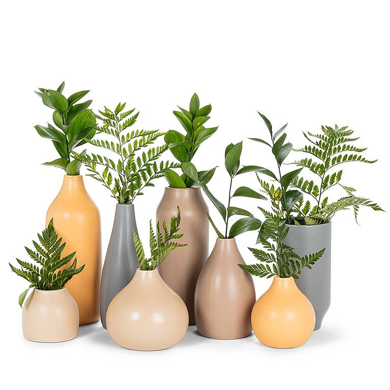 Lg Matte Vase-Taupe-9"H-759