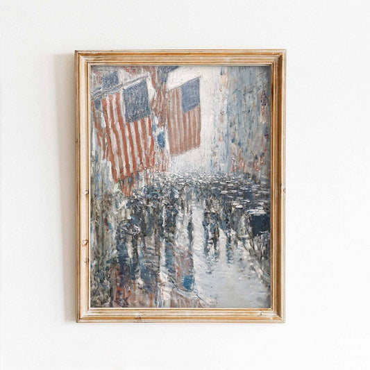 Fourth of July Vintage USA Flag Art Print