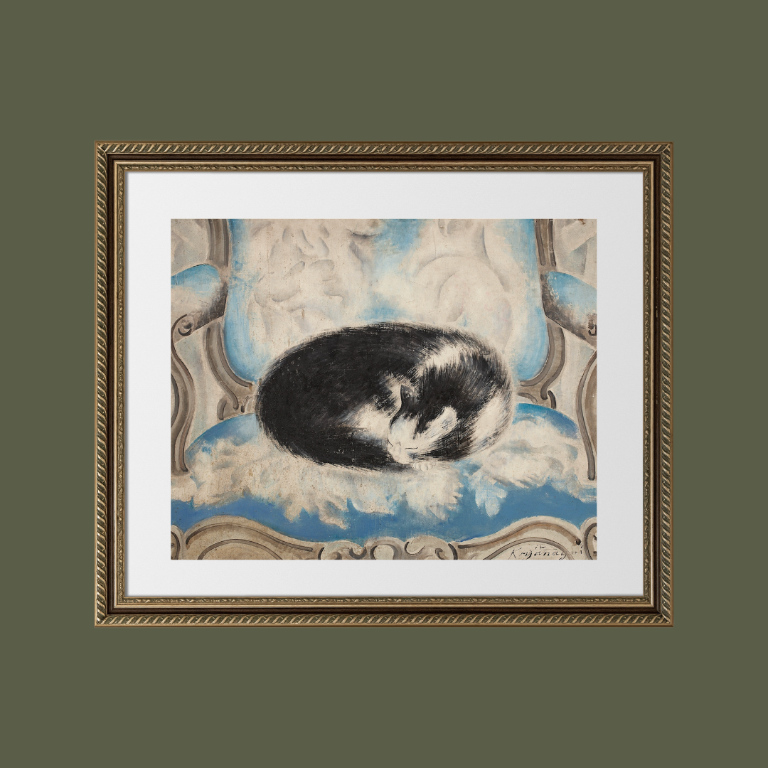 Cat Nap Antique Art Print