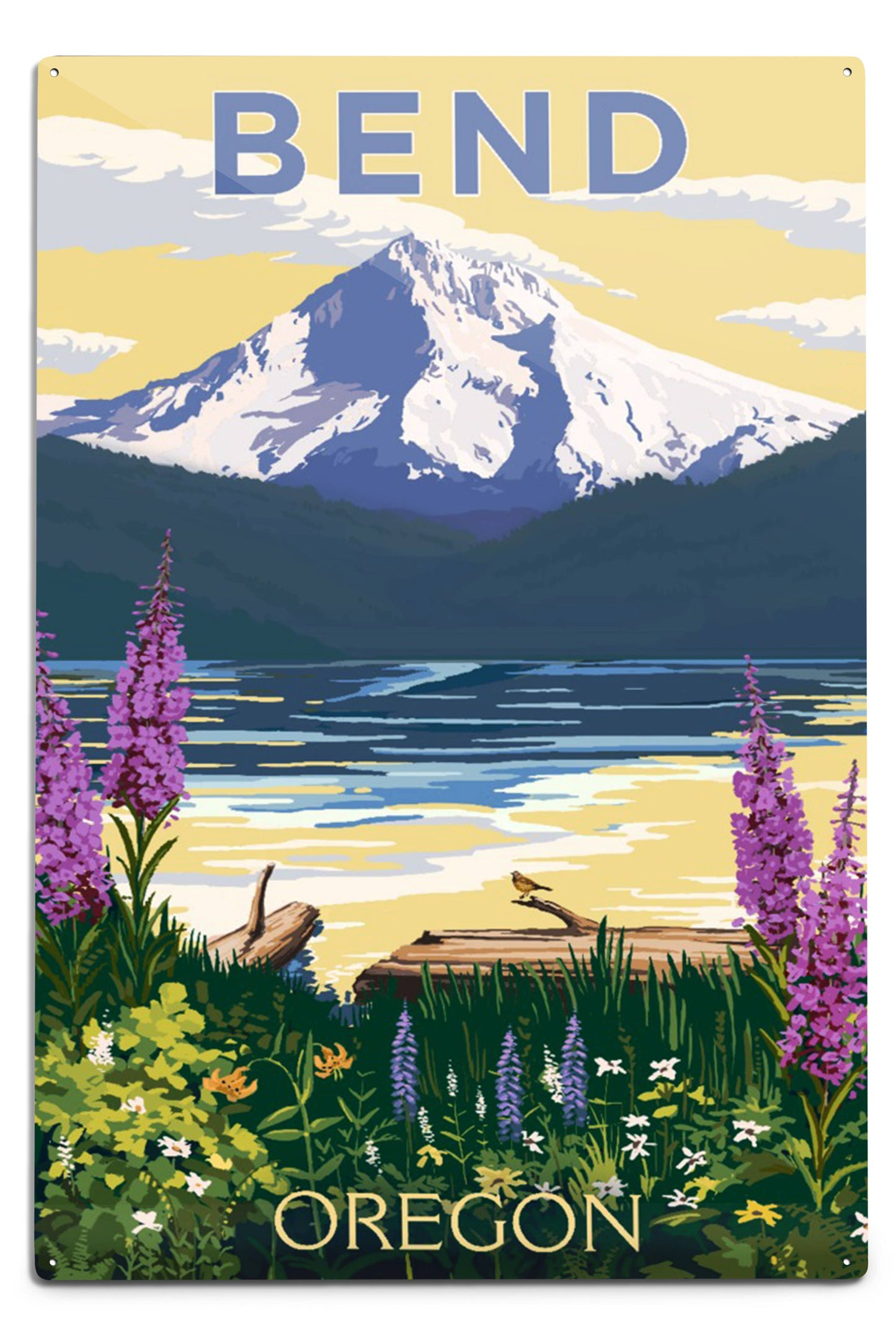 Bend, Oregon, Mountain and Lake Scene Wall Decor (9 Options)