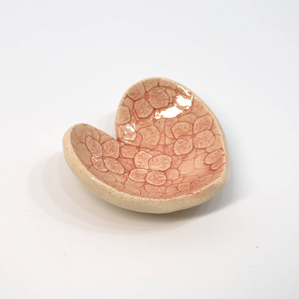 Pottery Dish Bowl - Heart Small Red