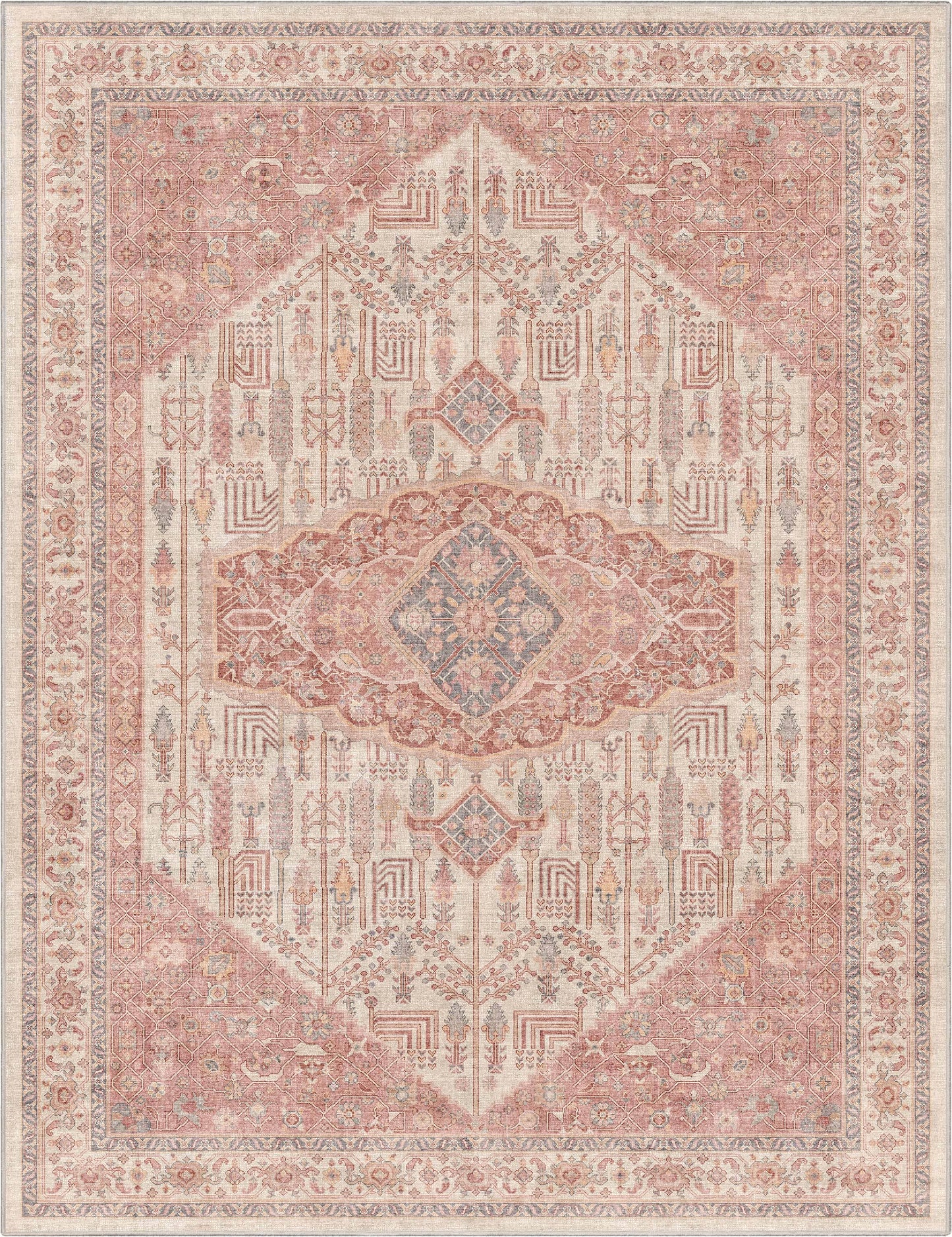 San Marino Vintage Oriental Botanical Flat-Weave Rug