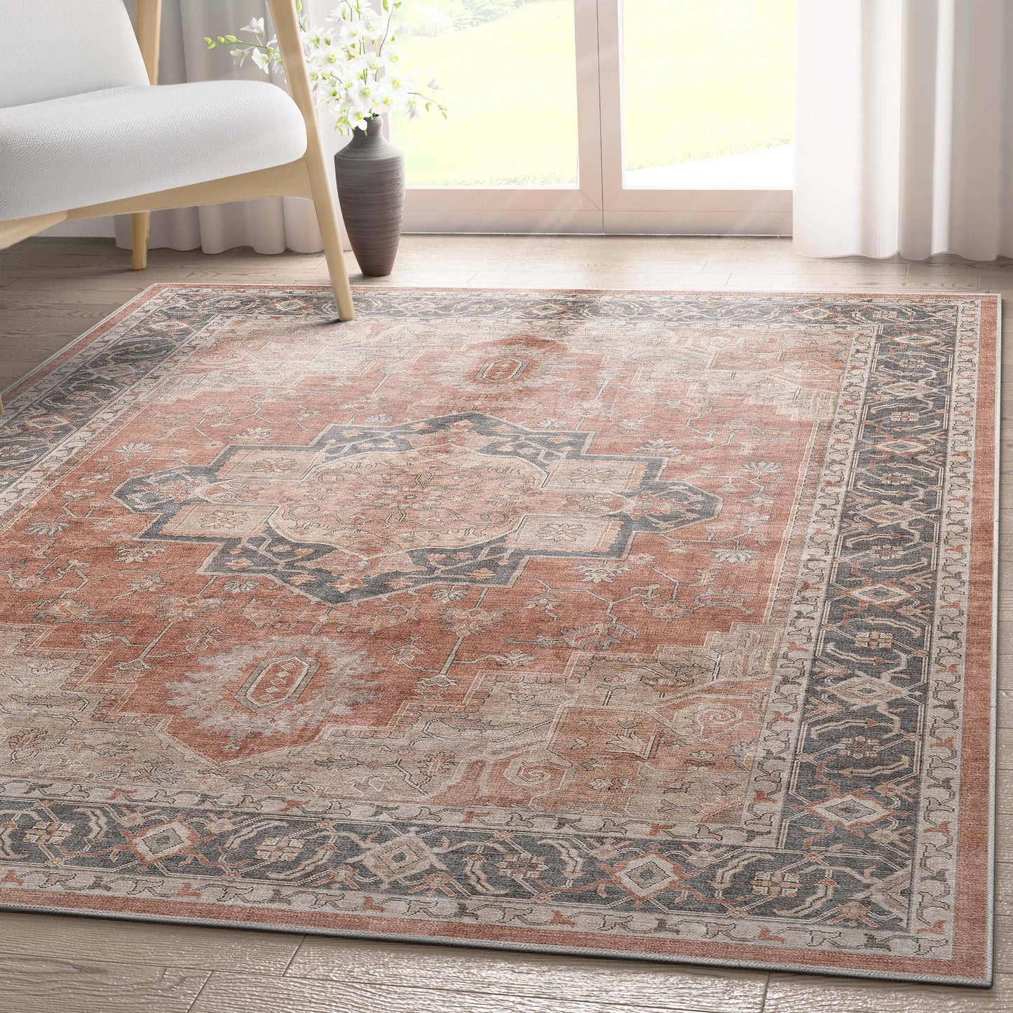 Paris Vintage Oriental Persian Flat-Weave Rug