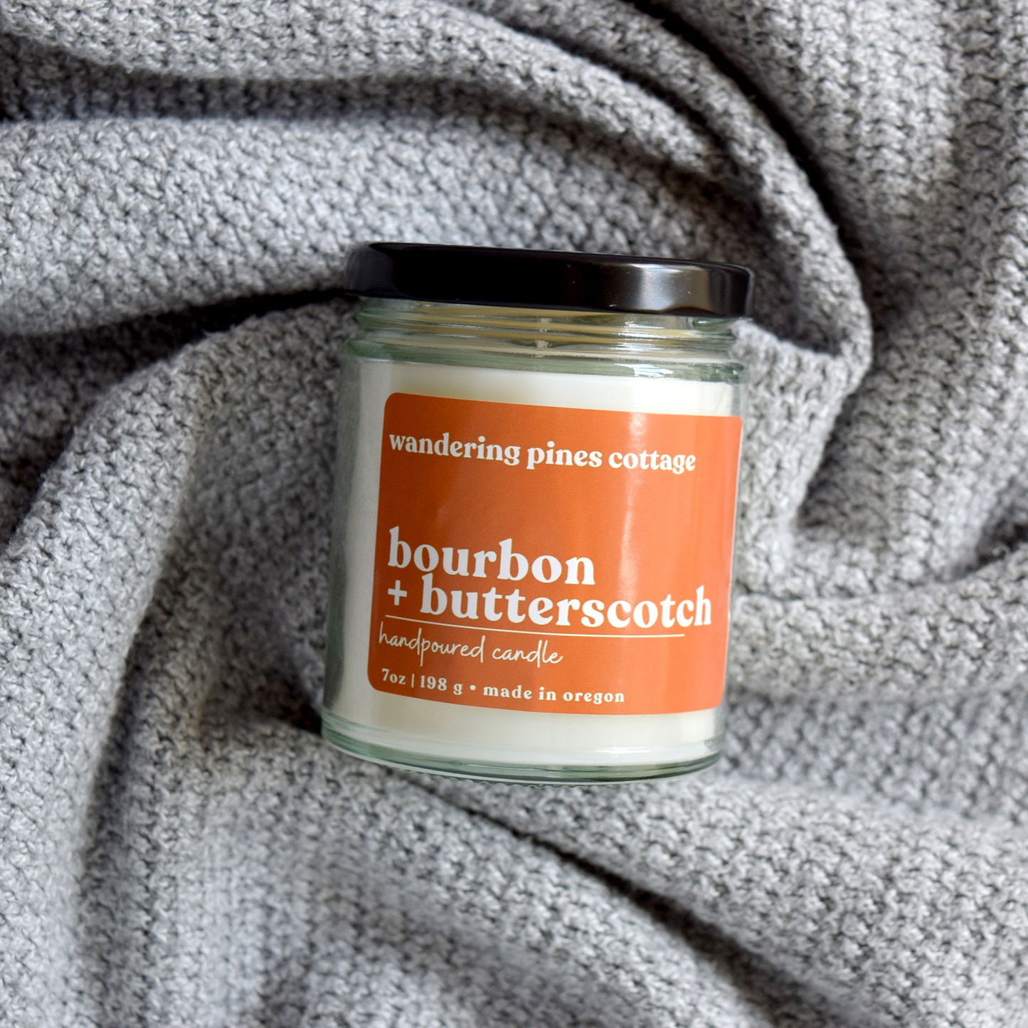 Bourbon Butterscotch Candle - 7 oz Glass Jar Candle