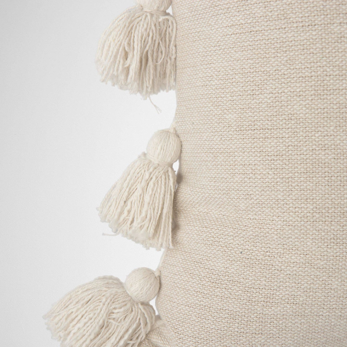 Coraline Textured Pillow Cover with Side Tassels