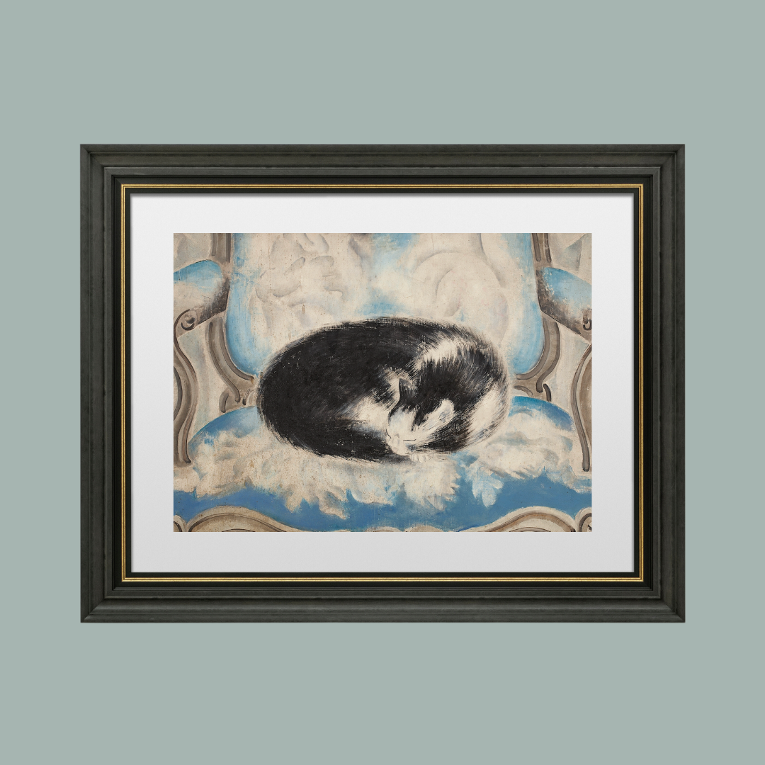 Cat Nap Antique Art Print