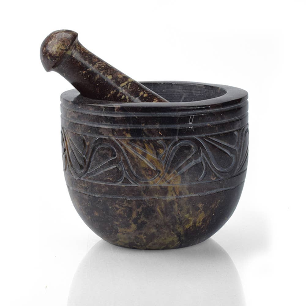 Etched Gorara Mortar & Pestle