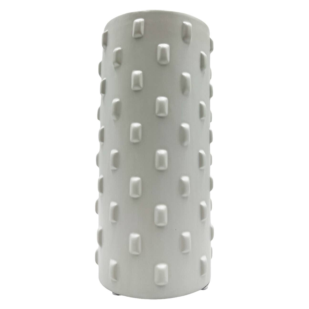 Modern Ceramic Vase in White textured dots