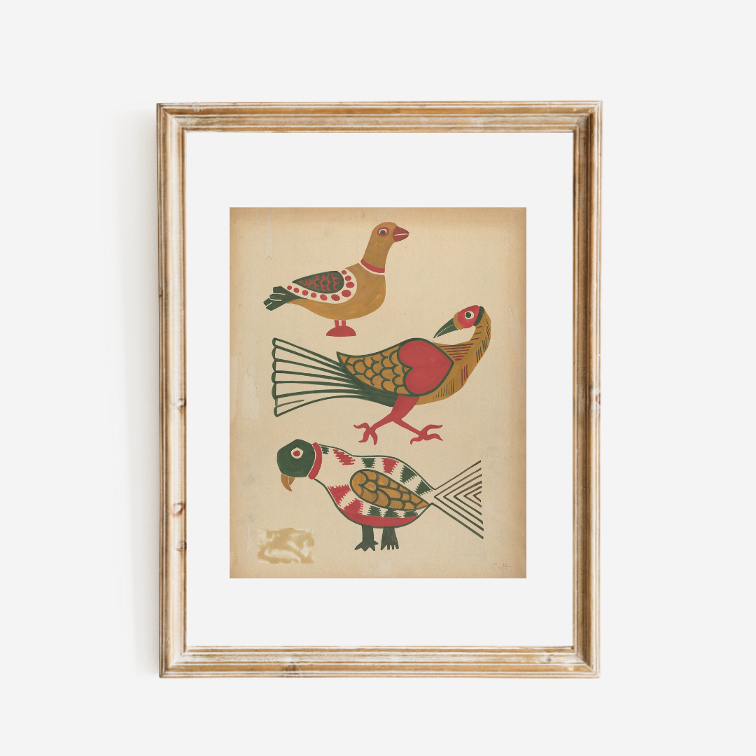 Folk Art I Antique Art Print