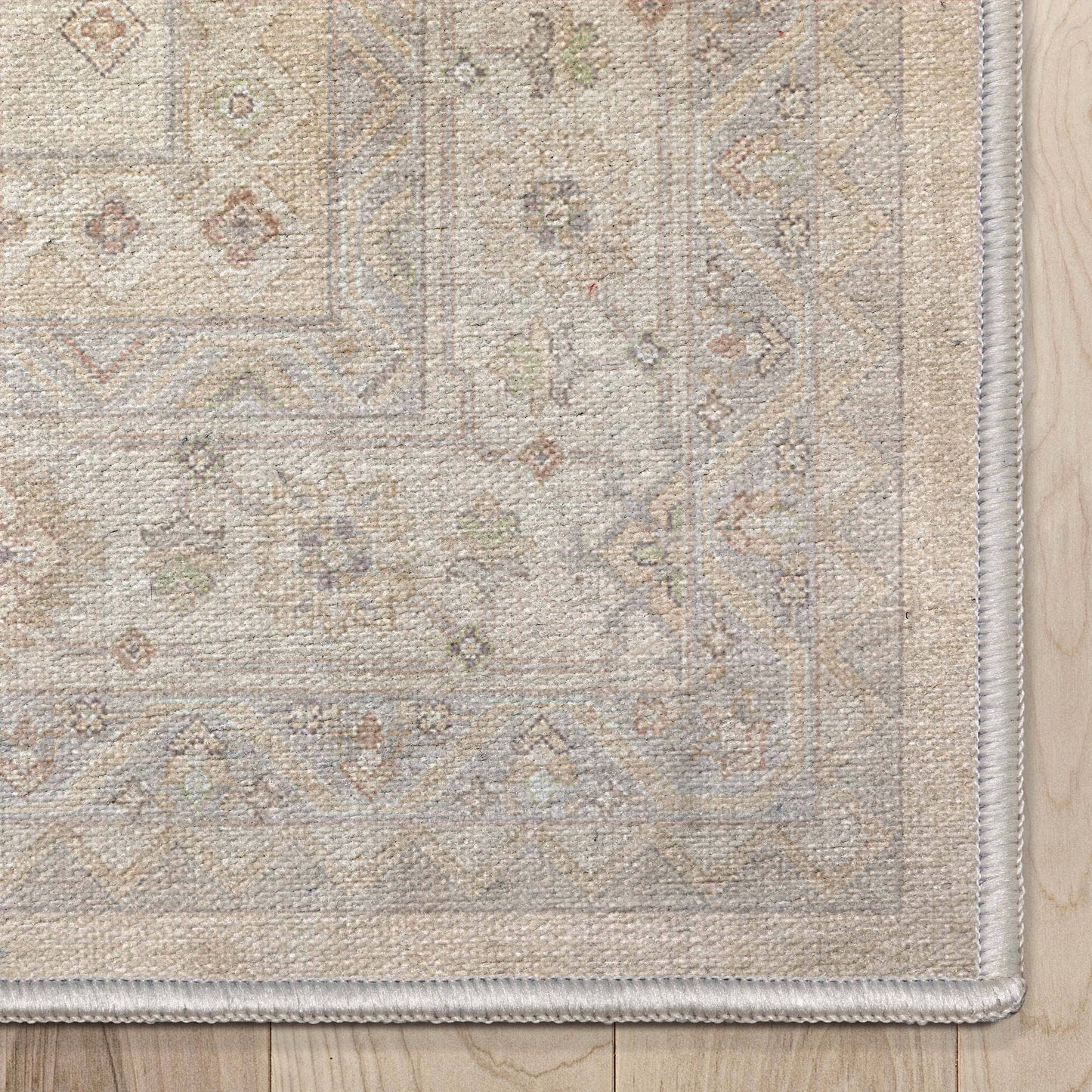 Nicosia Vintage Tribal Medallion Beige Flat-Weave Rug