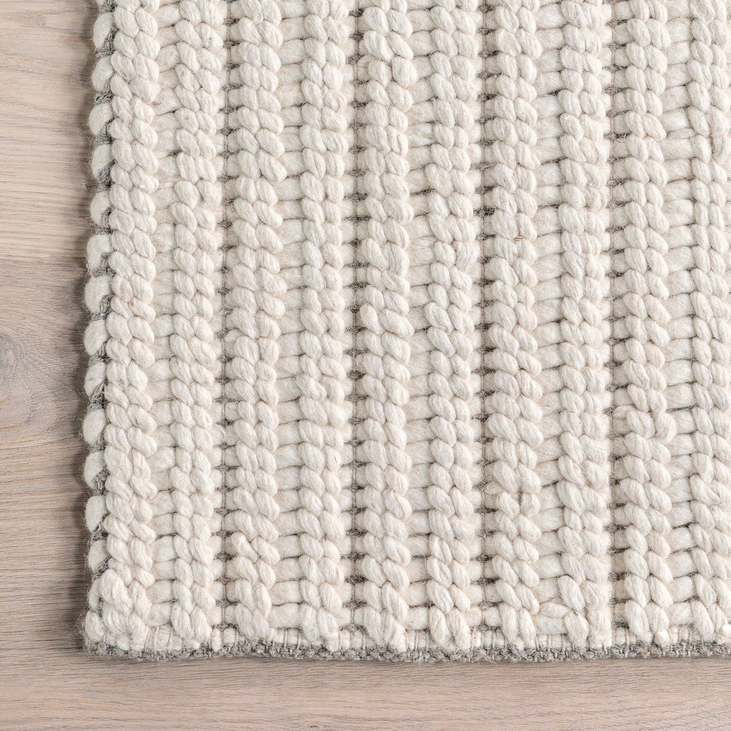 Aaleigha Casual Striped Wool Area Rug