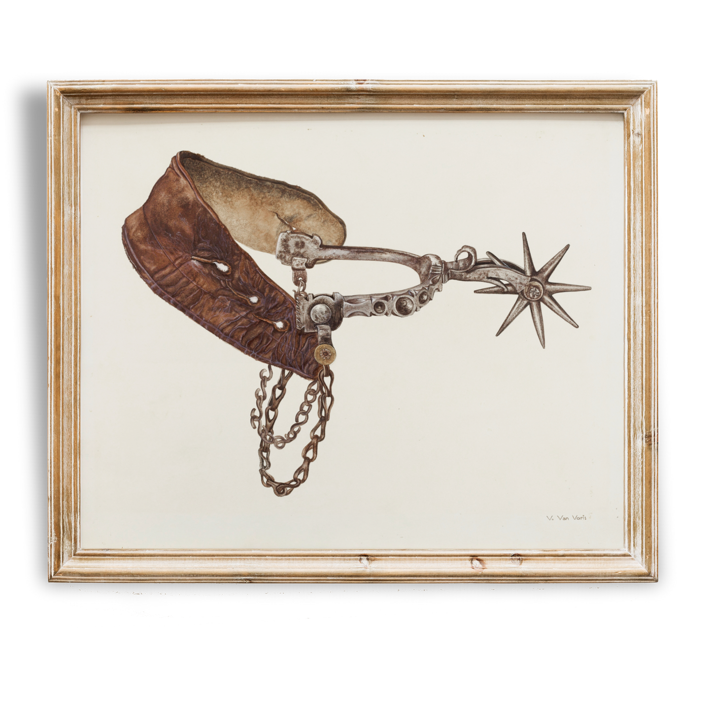 Vintage Cowboy Spur Painting  | Desert Wall Art | Rustic