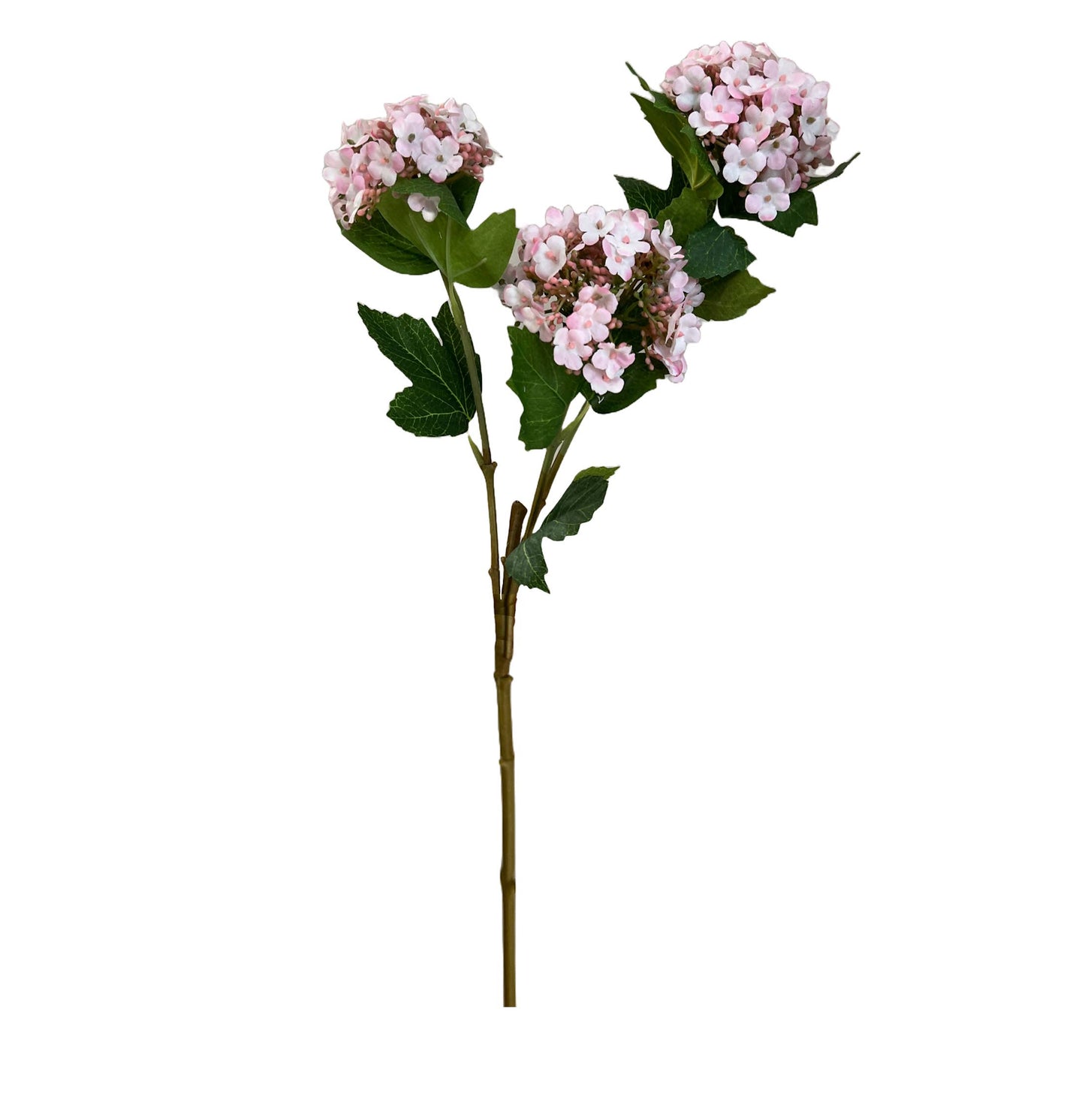 27"-3 Blooms-faux Snowball hydrangea spray