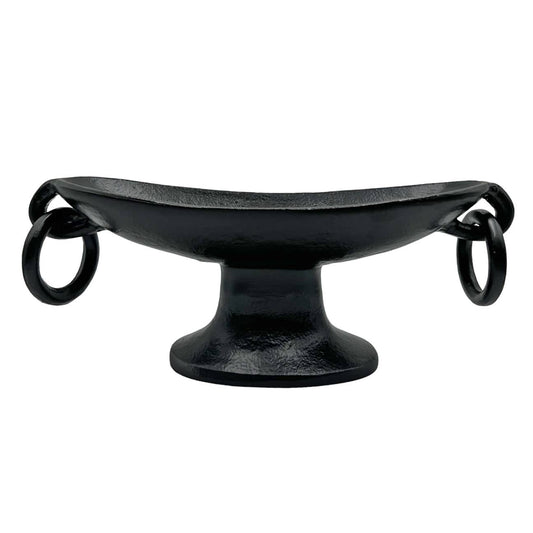 Aluminum Modern Decorative Pedestal Bowl Black