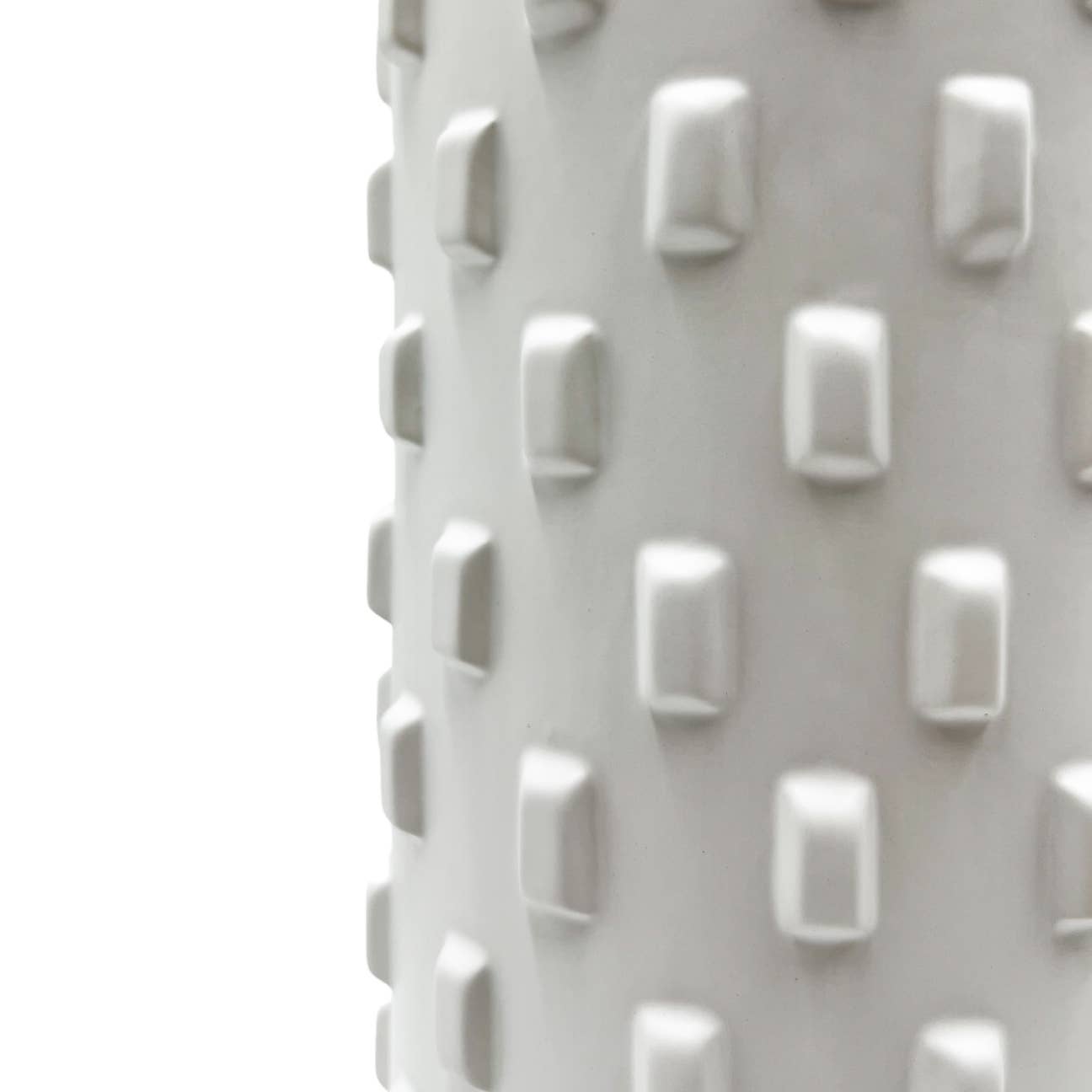 Modern Ceramic Vase in White textured dots