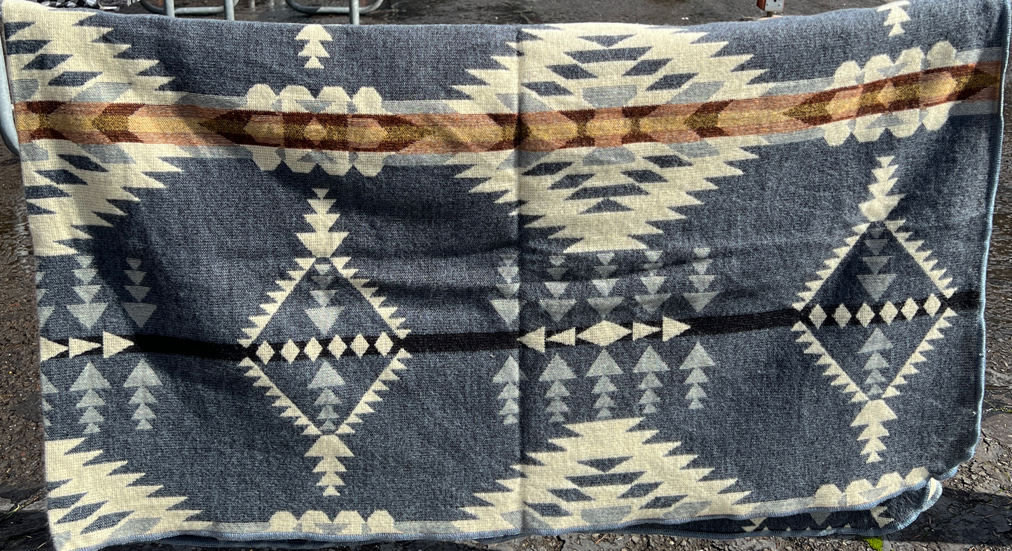 Gray and Beige Wisdom Weave Native Couch Throw Blanket