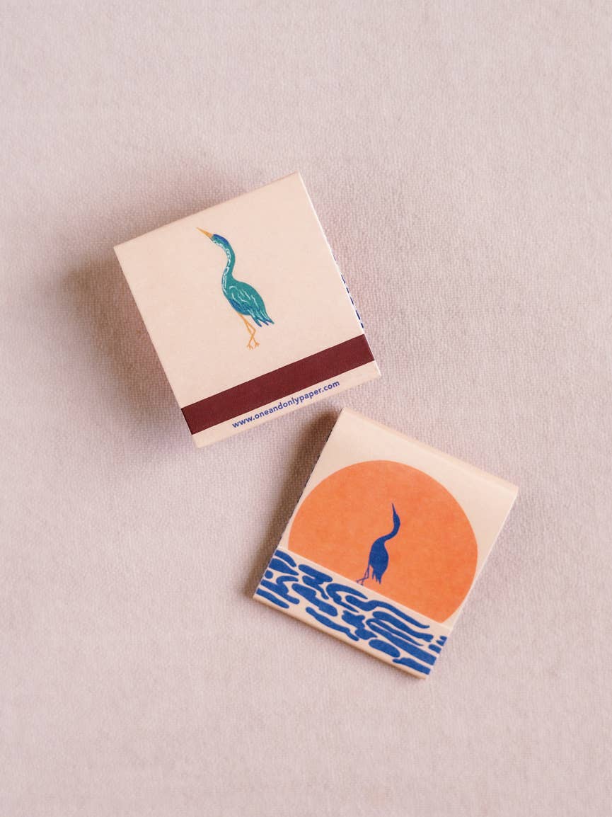 Tropical Sunset Birds Printed Matchbook