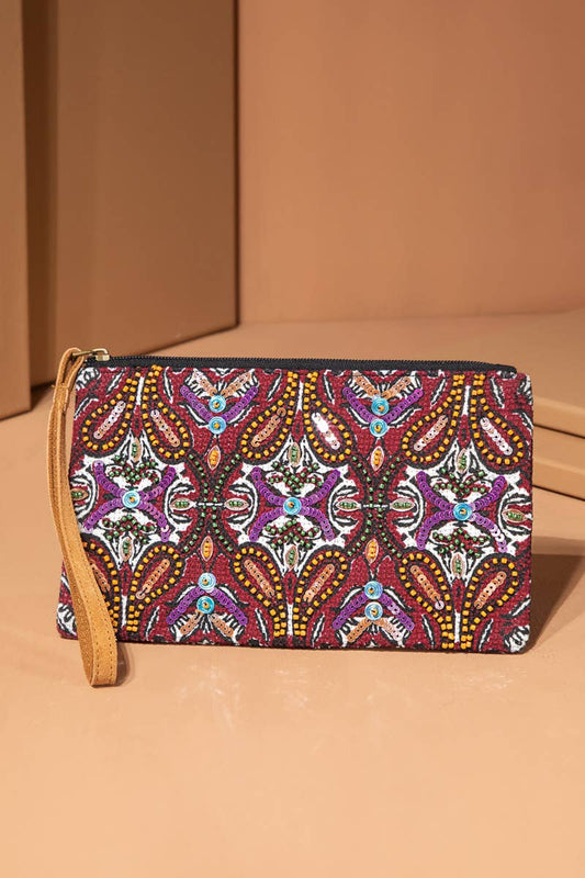Handmade Karina Clutch wristlet, beaded