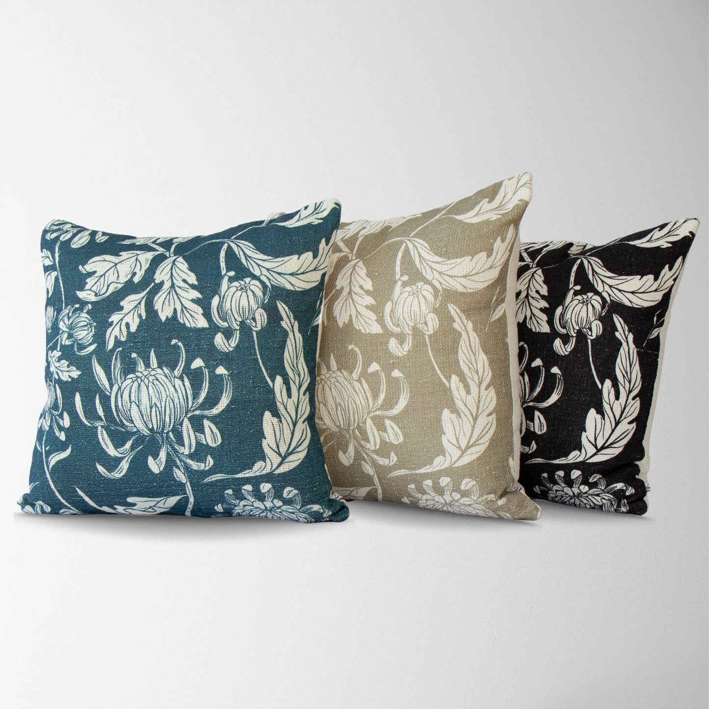 Everly Vintage Peony Block Print Floral Pillow Cover