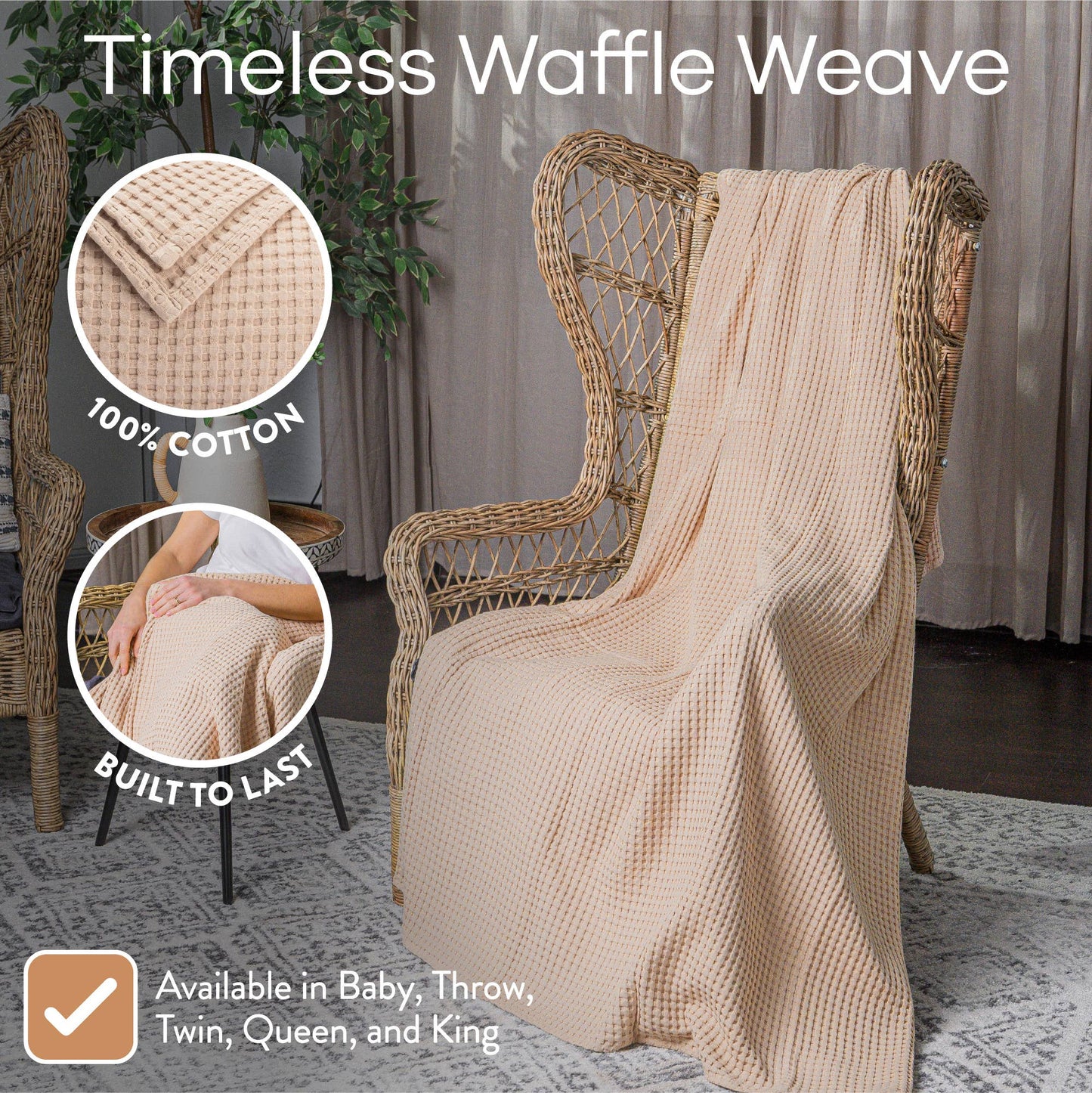 Waffle Blanket for Adults by Comfy Cubs