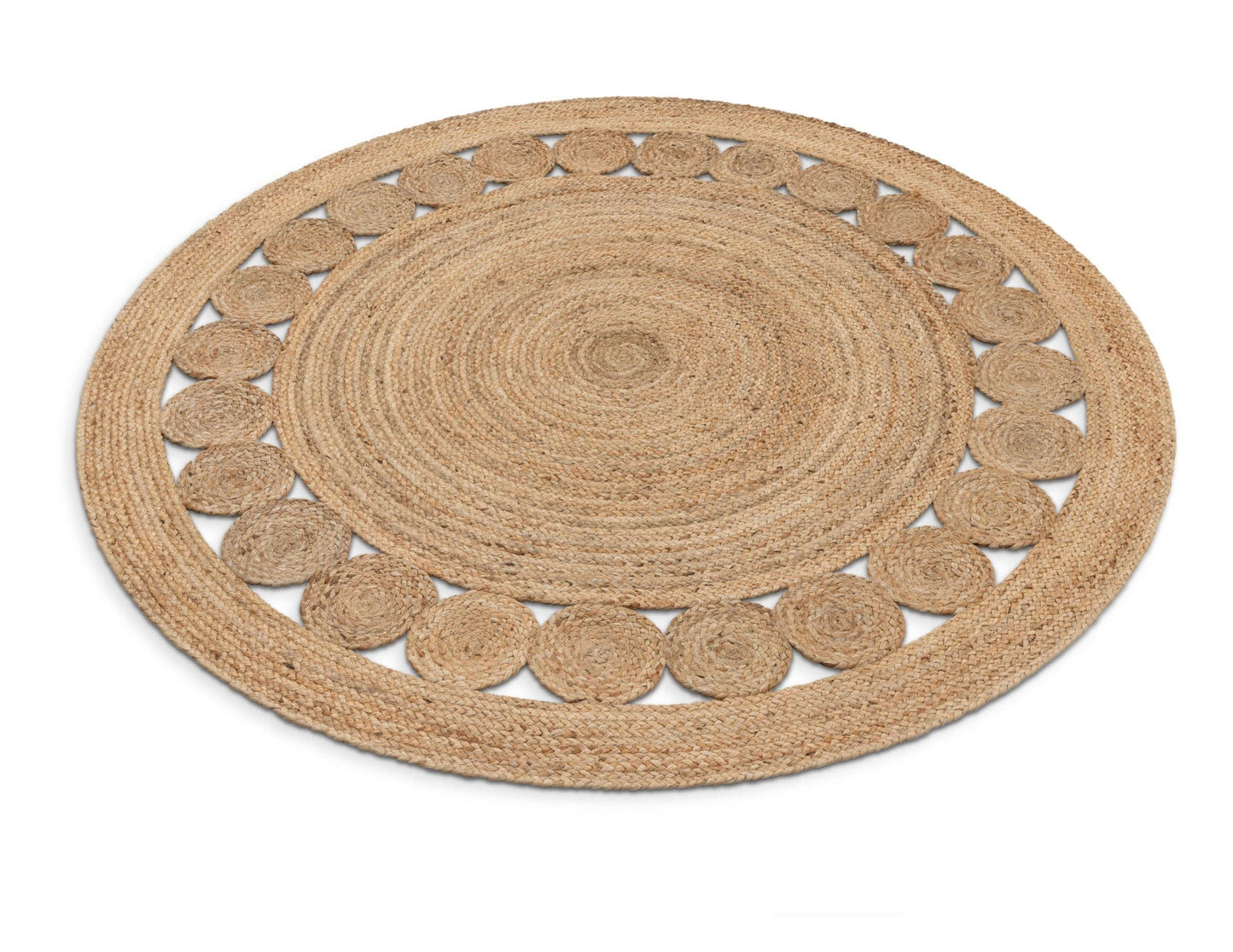 Oleana Farmhouse Jute Rug Hand-Woven Basket Weave Jute Rug