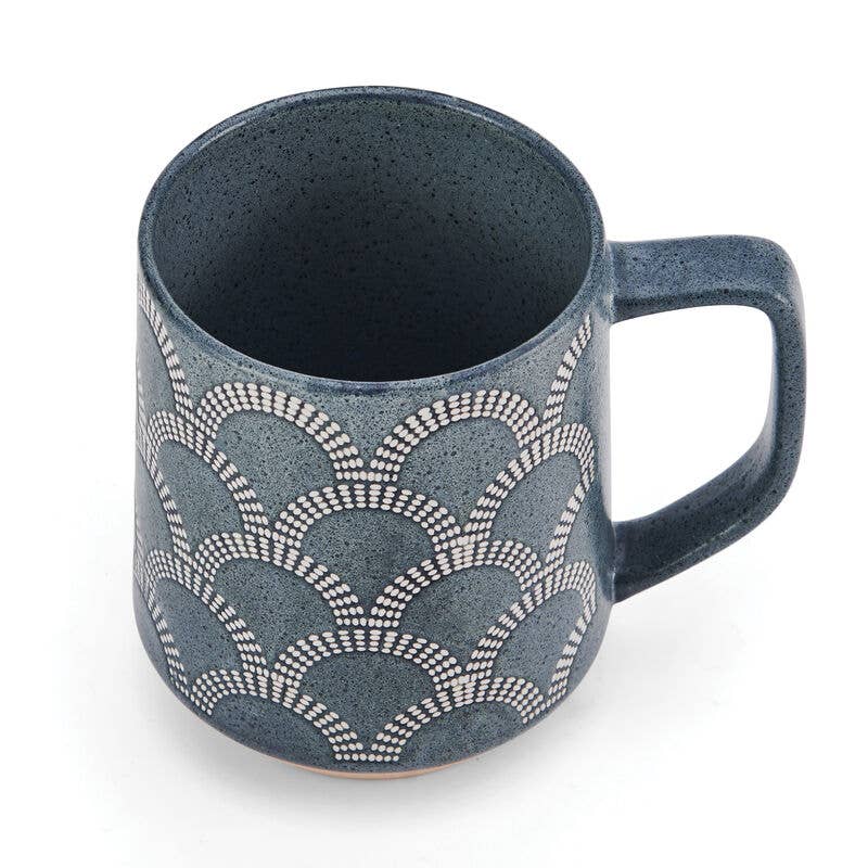 Pfaltzgraff 17Oz Mug Scalloped Blue Open Stock